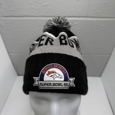 SUPER BOWL 50 Denver Broncos Invierno Sombrero Gorra Negro Pom Pom Gorro Medias NFL
