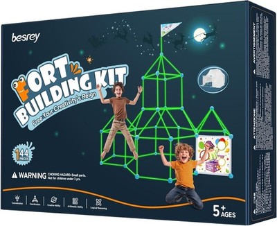 besrey Den Bausatz für Kinder 144 Teile Fort Bausatz Vorbau Spielzeug & Glow in