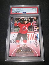 2021 Upper Deck #C232 Dawson Mercer Young Guns Canvas New Jersey Devils PSA 10