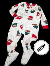 New fleece SANTA footed Christmas sleeper pajama boys 4T