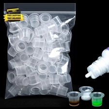 100PCS Plastic Tattoo Ink Caps - Small Ink Cups Non-Spill Tintas Para Tatuajes A