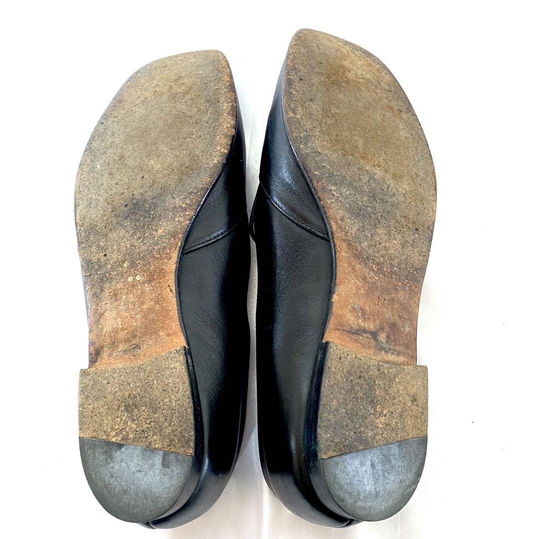 Gucci Horsebit Loafers Shoes Black Leather Size 37 US Abt7 For Women thumbnail 19