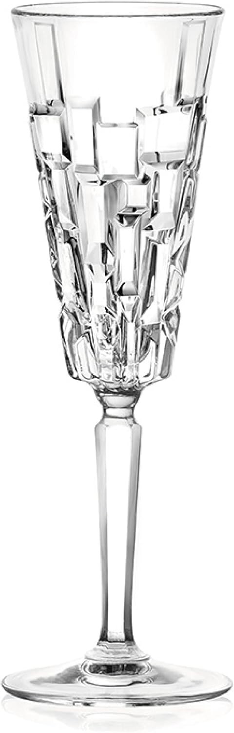 RCR Crystal Champagne Flutes Glasses 190 ml 6 Set Celebratory Glasses Etna Range