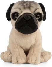 Pug Puppy Stuffed Animal  Fluffy Dog Animal  Soft Toy for Kids  6 Inches