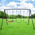 600lbs Heavy Duty Swing Set with 3 Swings Metal A-Frame Kids Adult Backyard Play