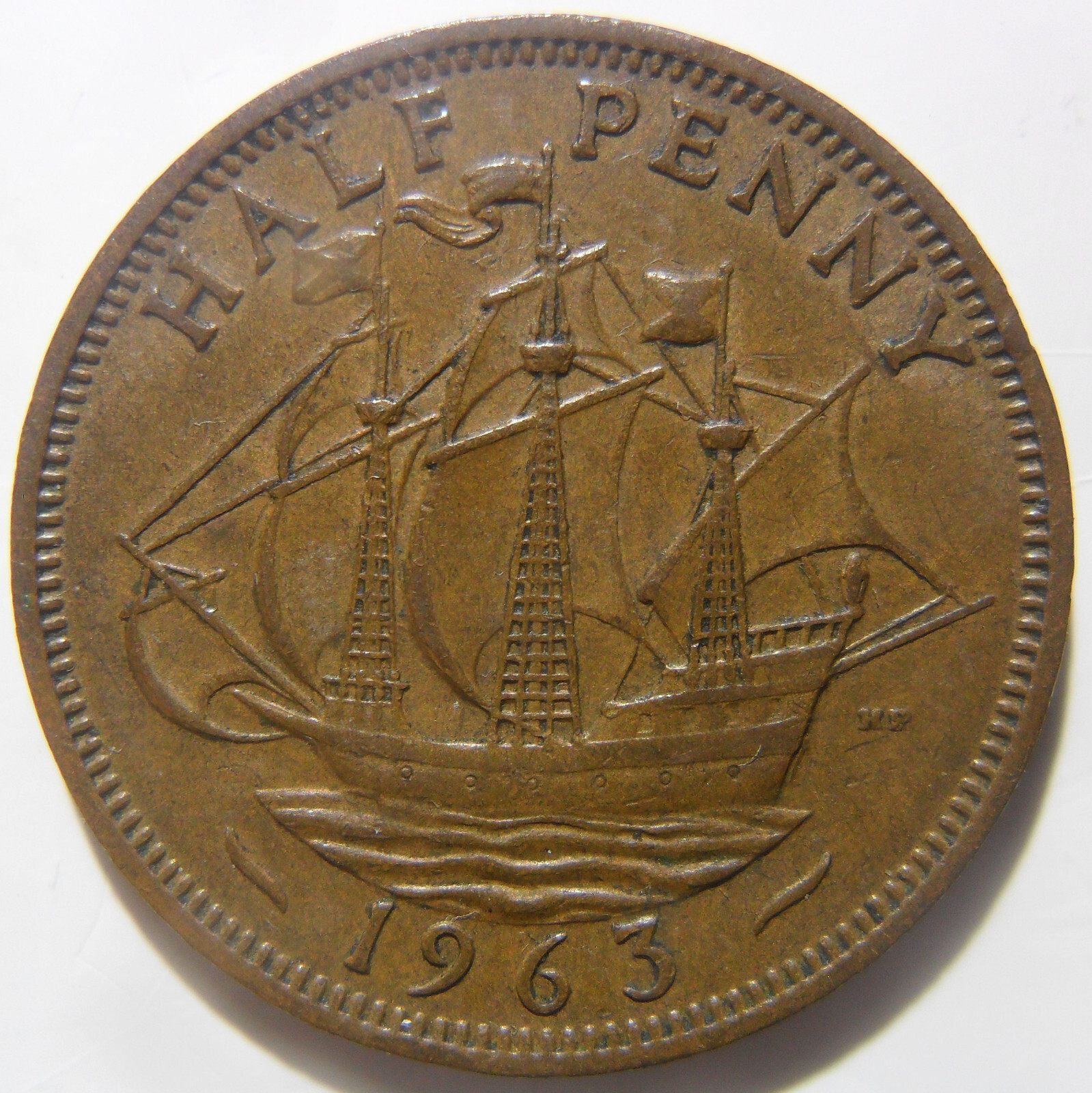 HALF PENNY 1963 COIN FAIR CONDITION ELIZABETH II GREAT BRITAIN BRONZE half-penny-1963-coin-fair-condition-elizabeth-ii-great-britain-bronze