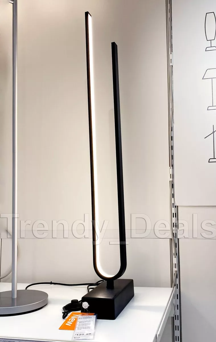 Ikea PILSKOTT LED Floor Lamp Modern Graphic Shape Dimmable Smart Black 44