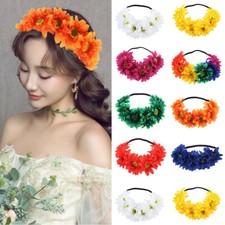 Faux Flowers Wreath Hairband Sunflower Elastic Hair Band Hair Accessories DIY  