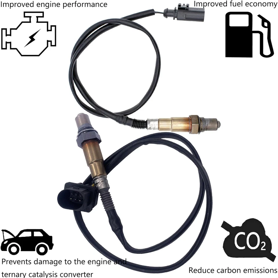 Sensor de oxígeno superior + inferior de 2 piezas para Audi A4 Allroad A5 Quattro A6 Q5 2011-2018 Foto 3 de 4
