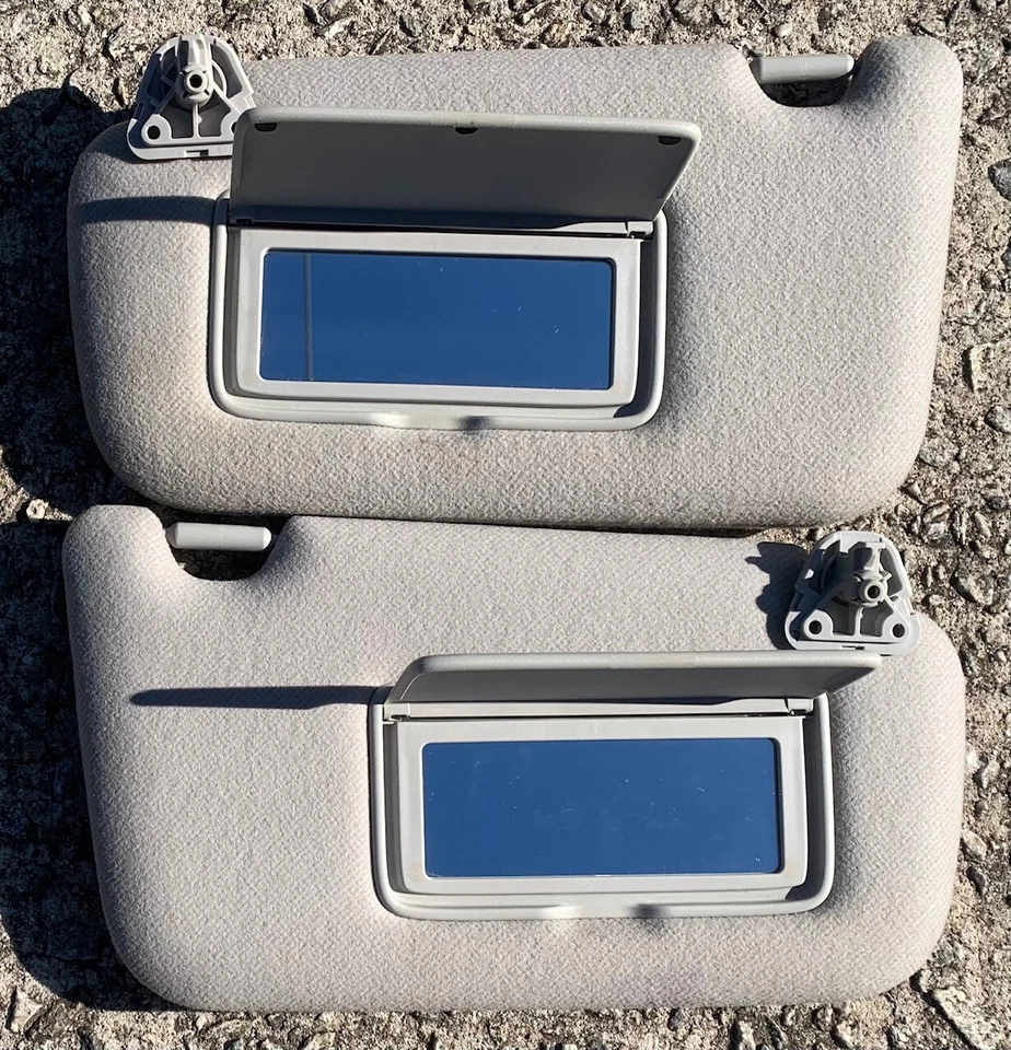 Nissan Sentra 2013-19 OEM Driver & Passenger Pair Gray Cloth Genuine Sun Visors - Image 2 of 3