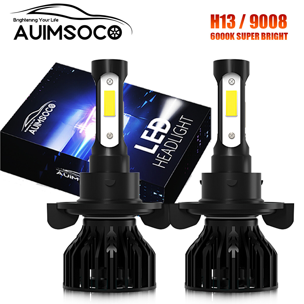 For Chevy Cruze Sedan 2011-2015 9008/H13 Cold White LED Headlight High Low Bulbs