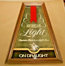 Michelob Light on Draught Vintage Smoked Mirror Rare Find 1978