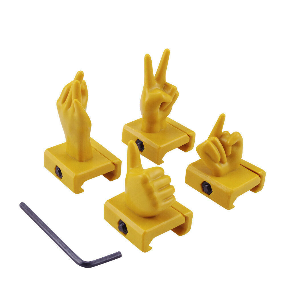 Novelty 4pcs Gestures Rifle Front Rear Sights For 21mm Picatinny Rail