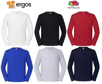 FRUIT OF THE LOOM T-Shirt Iconic 100% Cotone Maglia Uomo Manica Lunga FR613600 - Imagen 1 de 3