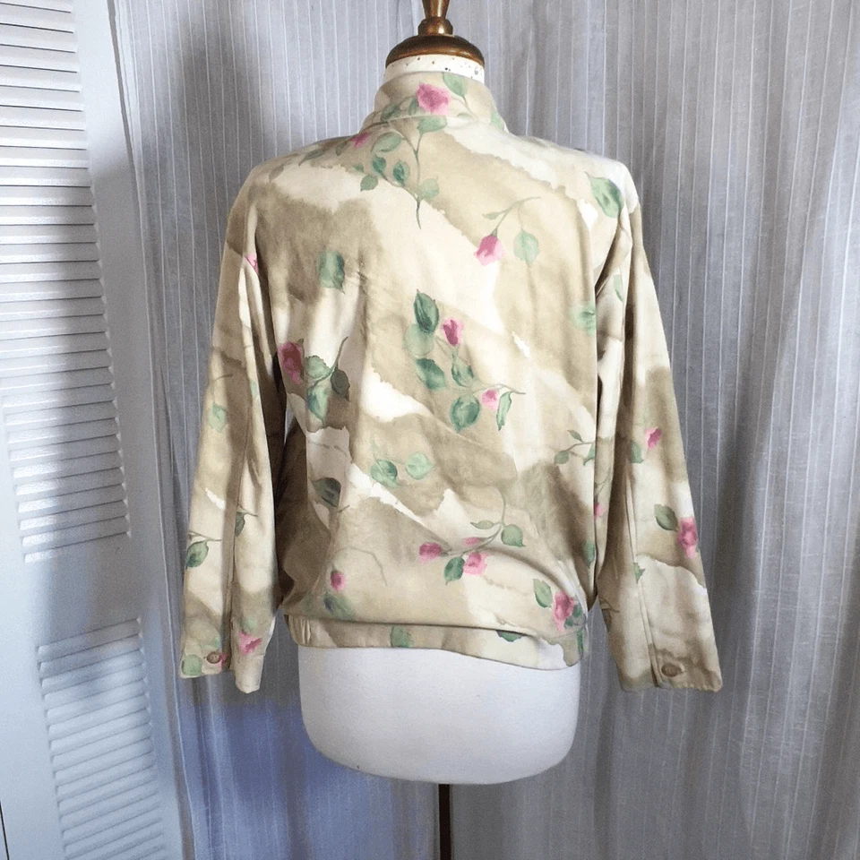 Teddi Petites | Women’s | Jackets | Petite S | Vintage Cream Floral Suede Lightw - Image 4 of 4