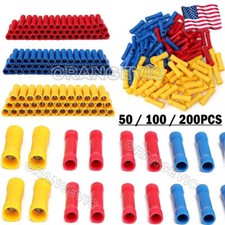50-500x Insulated Straight Crimp Terminal Electrical Splice Butt Wire Connectors