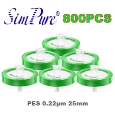 Simpure 800x PES Membrane HPLC Syringe Filters 25mm 0.2μm Hydophilic Filtration