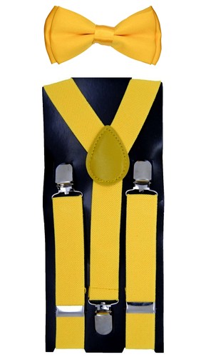 CUTE Baby Toddler Kids Children Boys Girls Y-Back Elastic Suspender& Bow Tie Set - Picture 8 of 70