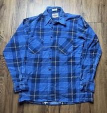 Vintage Dickies Blue Plaid Button Shirt Medium Read