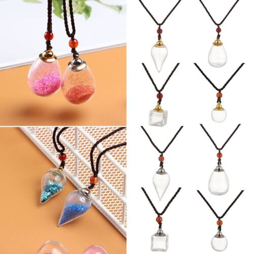 Shape Water Drop Jewelry Gift Perfume Bottle Pendant Oil Diffuser Vial Necklace - Bild 1 von 24