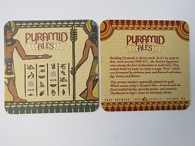 BEER Bar COASTER PYRAMID Ales ~ 5000 B.C. History of Beer & Pyramids in Egypt
