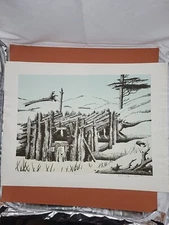 BRENT OVERBY BEACH CAMP WOOD FORT Serigraph Hand Signed 1979 Limited Edition