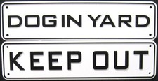 Security Dog Sign Set  6: Dog In Yard  Keep Out Signs
