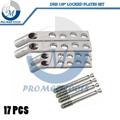 DHS 135° locked plates With Screws of 12.5mm ( 17 PCs set ) Orthopedic A+