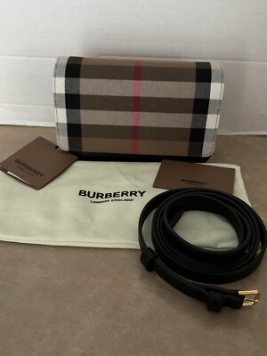 Burberry Check Canvas & Leather Madison Shoulder Bag *New With
