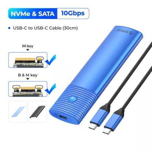 ORICO USB3.2 10Gbps To M.2 NVMe SATA SSD External Enclosure Storage Case USB-C - Picture 21 of 21