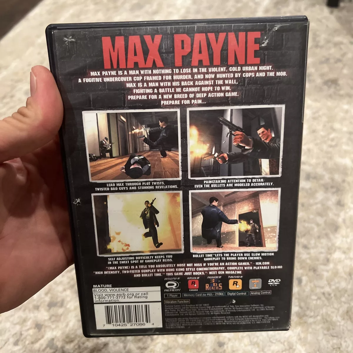 Max Payne PLAYSTATION 2 (PS2) Action / Adventure (Video Game