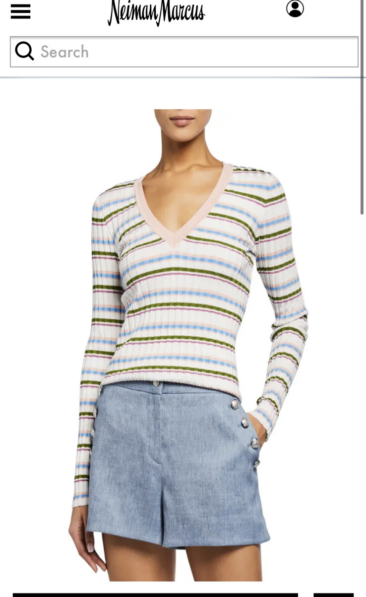 Veronica Beard “Amada” striped ribbed longsleeve … - image 2