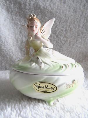 Very Rare KATO KOGEI Hand Painted FairyTrinket Dish  5.5'' TALL x4.5'' LONG X3.5''W