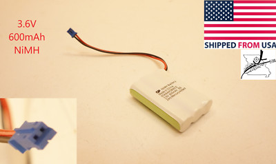 3.6V Ni-MH Battery Pack 600mAh Memory Keeper/Saver Power Supply 2 Pin Connector 