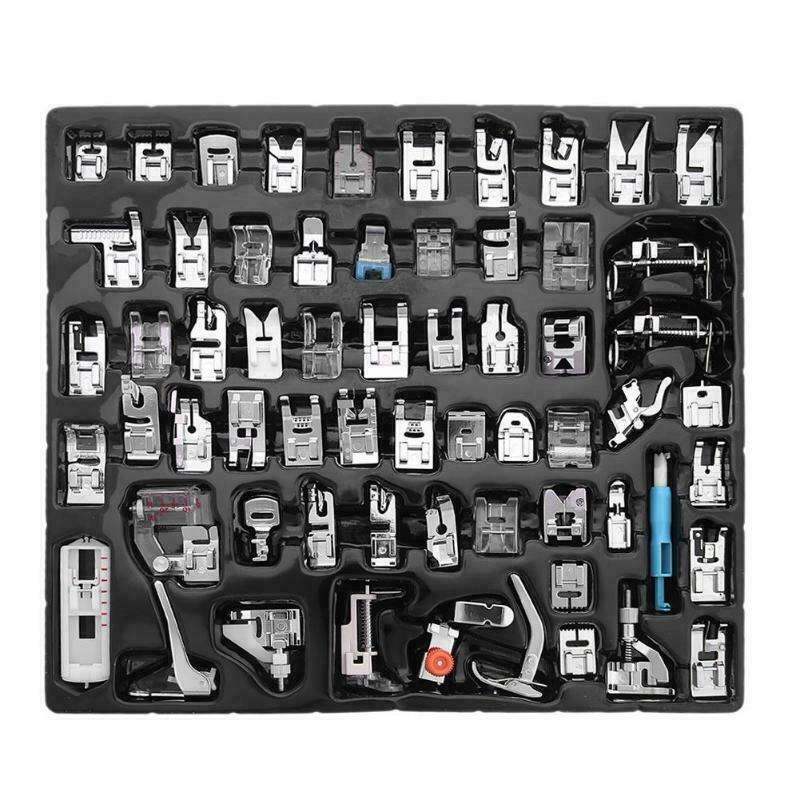 62 PCS Domestic Sewing Machine Presser Foot Feet Set for Brother Singer Janome