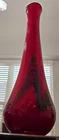 Vintage Italian Murano Red With Black Opaline Vase 1960s/70s