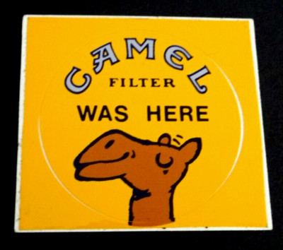 Werbe-Aufkleber Camel Filter Kamel was here 80er Jahre Zigaretten 5 cm
