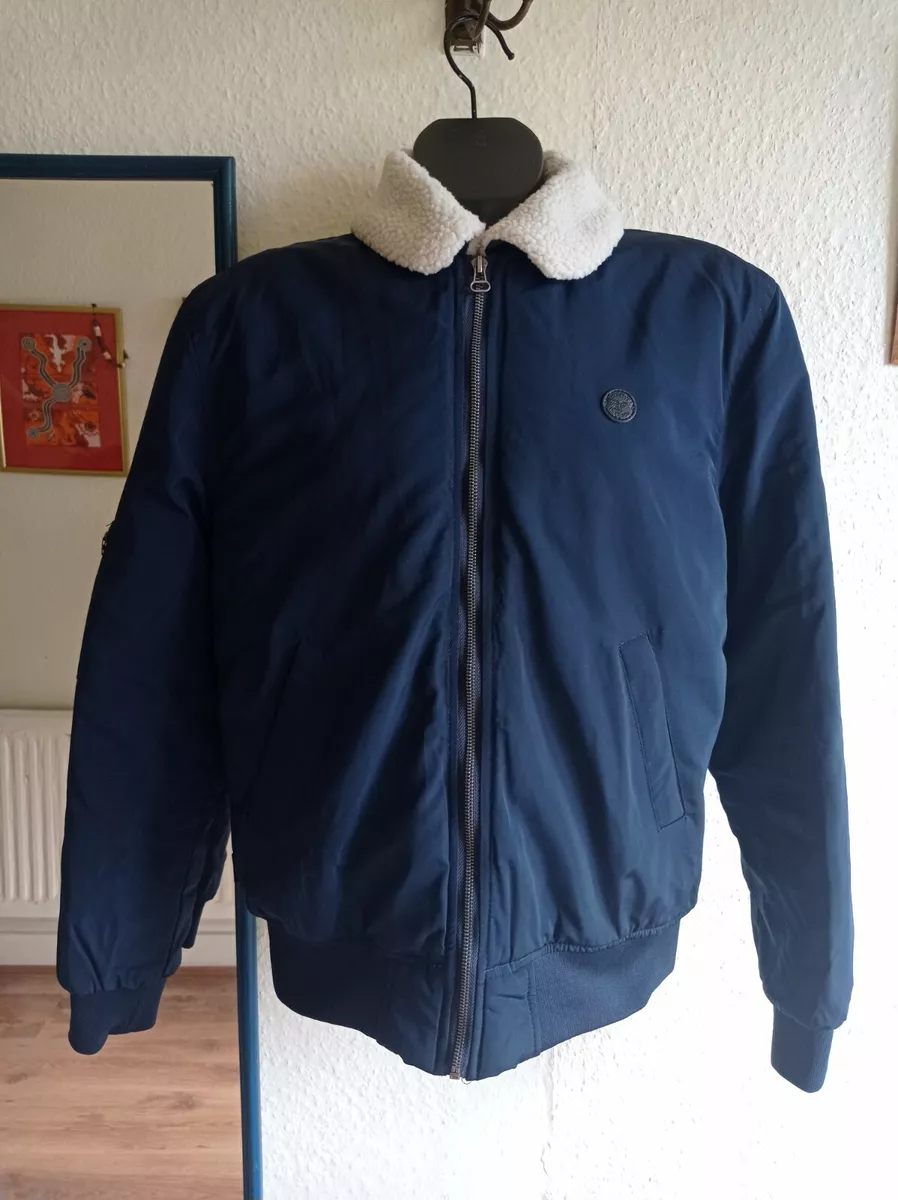 Navy borg shop collar jacket