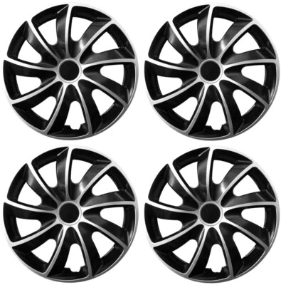 4x13" Wheel trims fit Horse Trailer Box with 13 inch wheels silver - black - Image 1 of 4