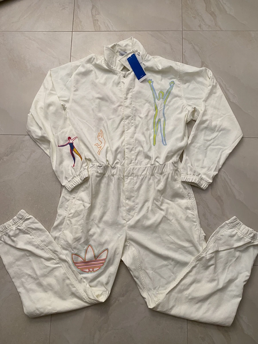 Adidas Love Unites Gender Neutral White Canvas Jumpsuit LGBTQIA