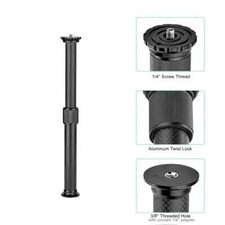 Selfie Stick Tripod Carbon Fiber Central Axis Extension Rod Adjustable for DSLR