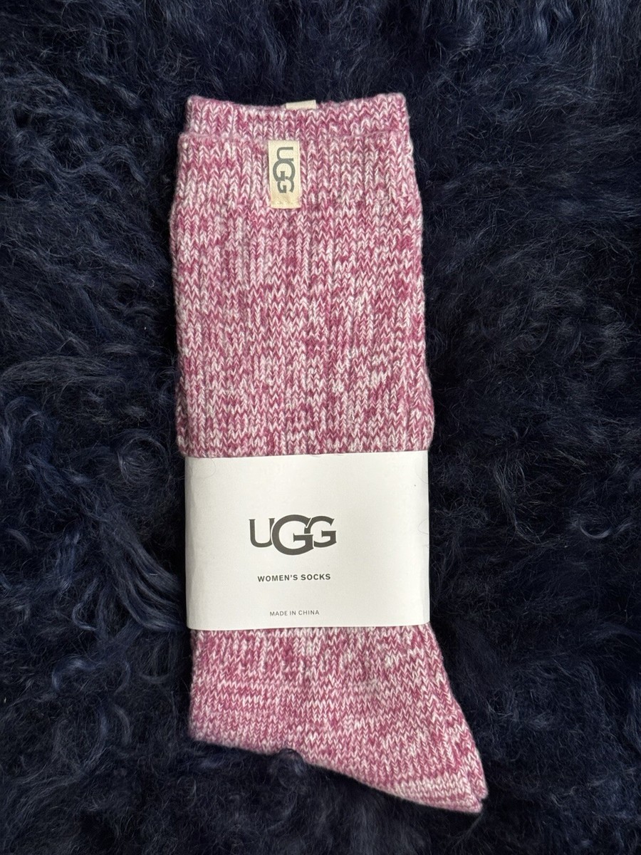 Raspberries cream UGG Women warm Slouchy crew Sock Socks New nwt