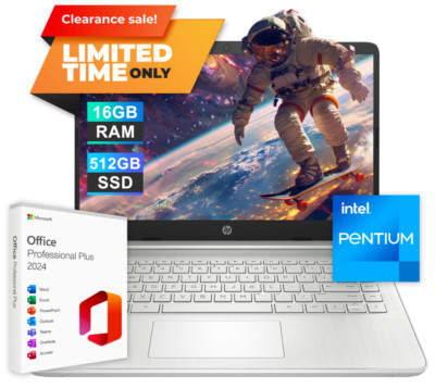HP Laptop Computer 14'' Notebook Quad-core Intel 16GB RAM & 512GB SSD - OPEN BOX