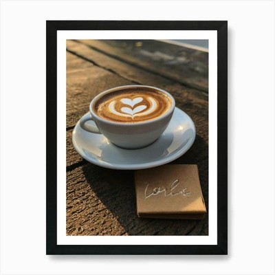 Kaffee und Liebe Kunstdruck gerahmt Wandbild Poster Leinwanddruck Bild