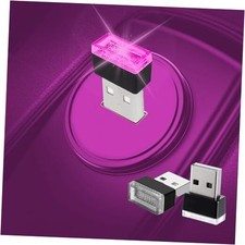 2 Pcs USB LED Car Interior Atmosphere Lamp, Night Light Led Pink purple