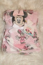 Disney Baby Minnie Mouse Pink Fleece Security Blanket Blankie Lovey Plush Set