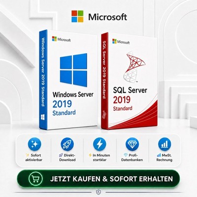 Windows Server 2019 Standard + SQL Server 2019 Standard  | Retail Key | Download