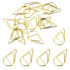 100Pcs Gold Cute Paper Clips Small Golden Paperclips Stainless Steel Drop-Sha...