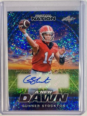 Gunner Stockton RC Auto. 2025 Leaf Football Nation #d /7. Georgia Bulldogs 2026