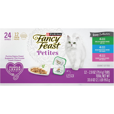 Purina Fancy Feast Gourmet Wet Cat Food Variety Pack, Petites Gravy Collection,